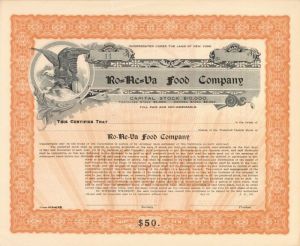 Ro=Ne=Va Co. - Stock Certificate