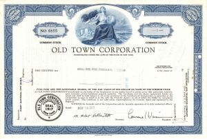 Old Town Corp. -  Stock Certificate