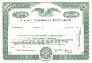 Nuclear Electronics Corp. - Stock Certificate