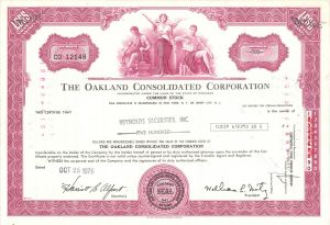 Oakland Consolidated Corp. - Stock Certificate