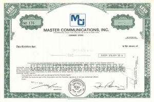 Master Communications, Inc. - Stock Certificate