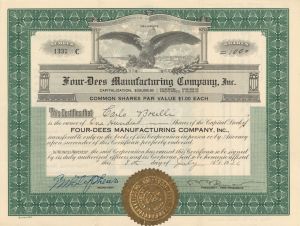 Four-Dees Manufacturing Company, Inc. - Stock Certificate