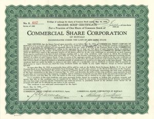 Commercial Share Corp. - Stock Certificate