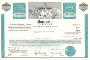 Monsanto Co. - 1971-1979 dated $100,000 Agrochemical & Agricultural Biotechnology Corporation Bond