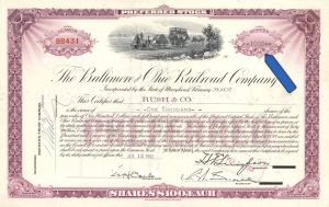 1,000 Shares of Baltimore and Ohio Railroad Co. -  1962 dated Stock Certificate