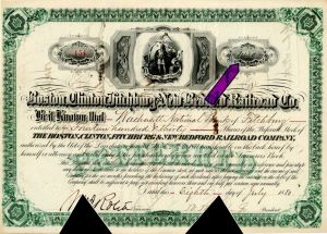 1,430 shares of Boston, Clinton, Fitchburg and New Bedford Railroad Co. - 1880 dated Stock Certificate