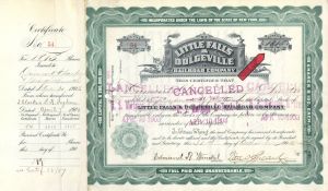 1,815 Shares of Little Falls and Dolgeville Railroad Co. - 1902 dated Stock Certificate