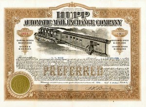 Hupp Automatic Mail Exchange - Stock Certificate (Uncanceled)