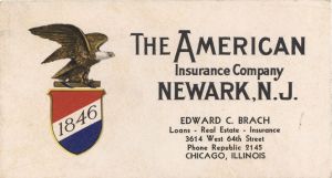 American Insurance Co., Newark, N.J. dated 1846 -  Insurance