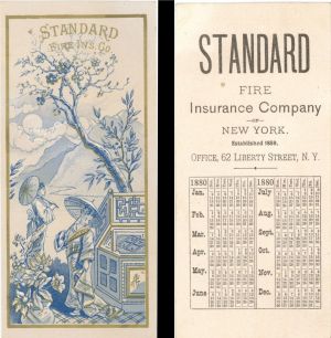 Advertising Calendar  for Standard Fire Ins. Co. dated 1880 -  Insurance