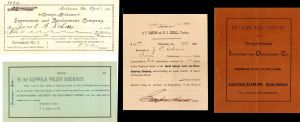 Investment and Development Company Lot of 8 Pieces - 1892 dated Investment Stocks and Bonds