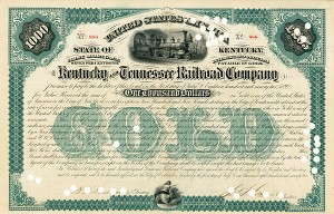 Kentucky and Tennessee Railroad Co. - $1,000 Bond