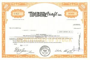 Timber Craft Inc. -  Stock Certificate