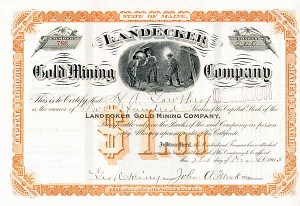 Landecker Gold Mining Co. - Stock Certificate