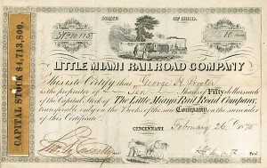 Little Miami Railroad - Stock Certificate