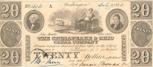 The Chesapeake and Ohio Canal Co. - Obsolete Banknote