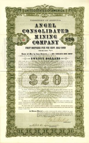Angel Consolidated Mining Co. - $20 Bond