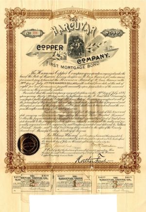 Harcuvar Copper Co. - $500 Bond