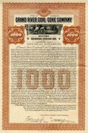 Grand River Coal and Coke Co. - $1,000 Bond