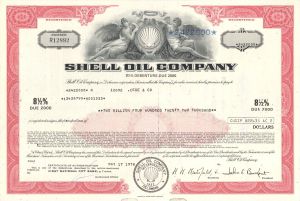 Shell Oil Co. - $2,422,000-$1,000,000 Denominated 1977 or 1978 dated Bond
