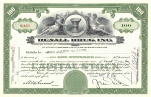 Rexall Drug, Inc. - American Drugstores Chain Stock Certificate