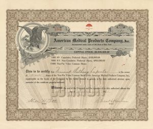 American Medical Products Company, Inc. - Stock Certificate