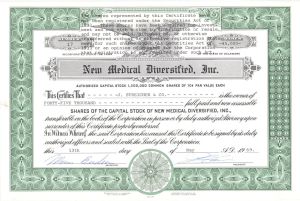New Medical Diversified, Inc. - Stock Certificate