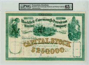 Blacklick and Conemaugh Petroleum and Mining Co. - Pennsylvania Stock Certificate