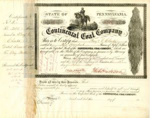 Continental Coal Co. - Stock Certificate