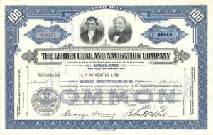 Lehigh Coal & Navigation Co. - 1930's-50's Issued to L F Rothschild & Co. Stock Certificate