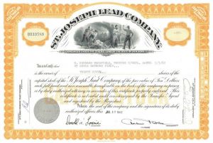 St. Joseph Lead Co. - Stock Certificate
