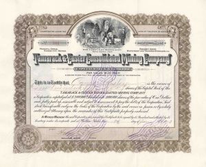 Tamarack and Custer Consolidated Mining Co. - Idaho Mining Stock Certificate - Wonderful History