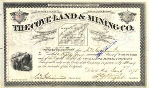 Cove Land and Mining Co. - Stock Certificate