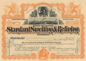 Standard Smelting and Refining Co. - 1901 dated Mining Stock Certificate