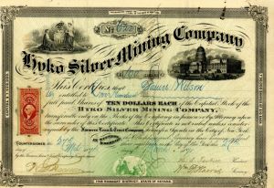 Hyko Silver Mining Co. - Stock Certificate