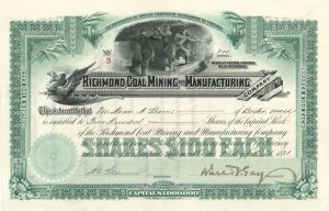 Richmond Coal Mining and Manufacturing Co. - Stock Certificate