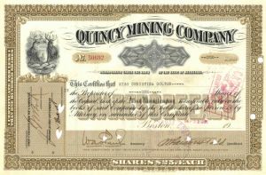 Quincy Mining Co. - Stock Certificate