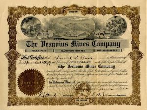 Vesuvius Mines Co. - Stock Certificate