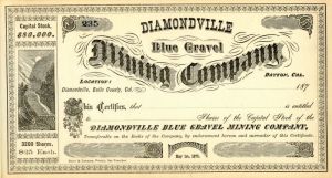 Diamondville Blue Gravel Mining Co. - Stock Certificate