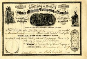 Morris and Cable Silver Mining Co. of Nevada - Stock Certificate