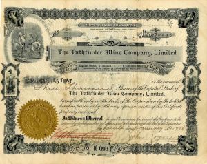 Pathfinder Mine Co., Limited - Stock Certificate