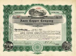 Amex Copper Co. - Stock Certificate