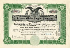 Arizona Globe Copper Co. - Stock Certificate