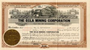 Ecla Mining Corporation - Stock Certificate