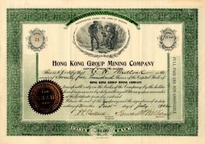 Hong Kong Group Mining Co. - Stock Certificate