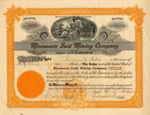 Minnesota Gold Mining Co. - Stock Certificate