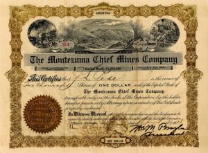 Montezuma Chief Mines Co. - Stock Certificate