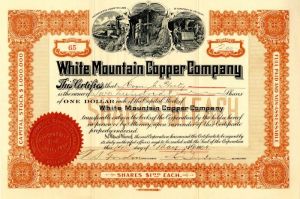 White Mountain Copper Co. - Stock Certificate