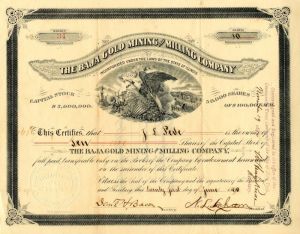 Baja Gold Mining and Milling Co. - Stock Certificate