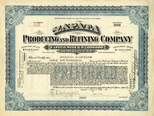 Zapata Producing and Refining Co. - Oil Stock Certificate
